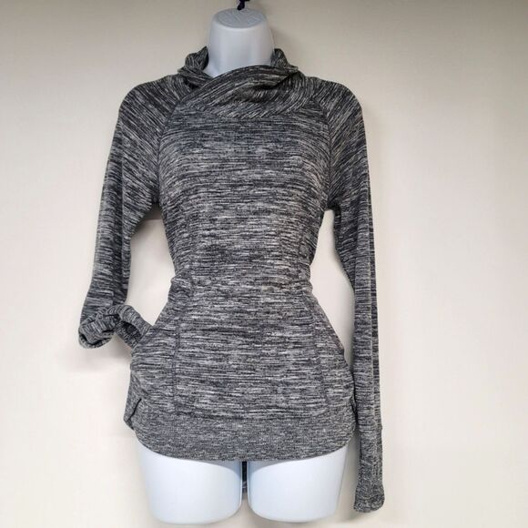 Athleta Heather Grey Space Dye Techie Cowl Neck Sweatshirt Size XXS - Picture 1 of 7